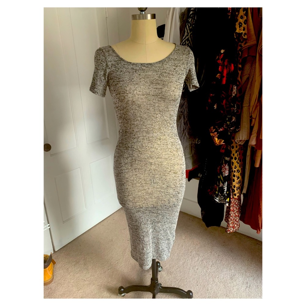 Sheer Grey Midi Dress